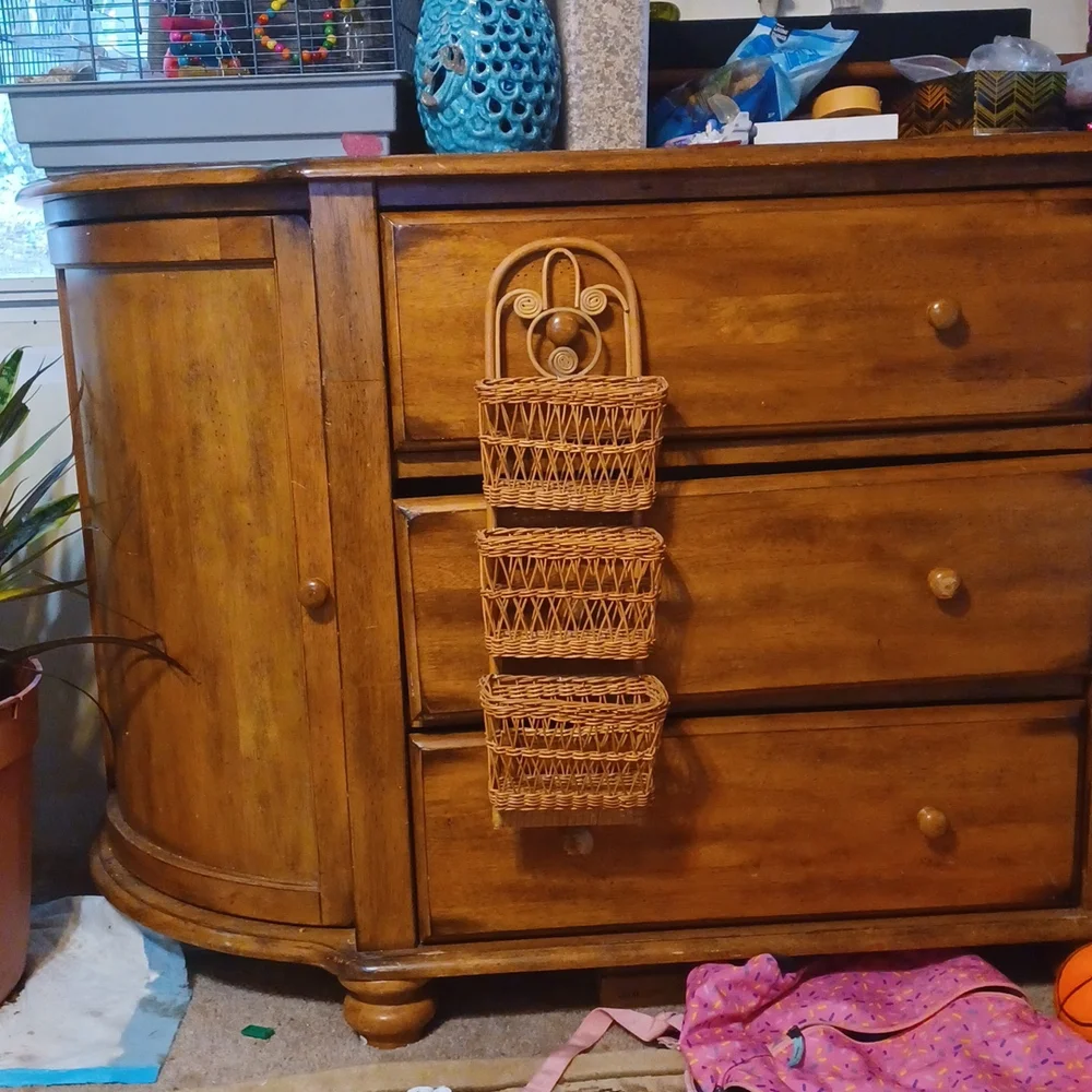 Wicker mail holder in great shape looking for a new home - Picture 2 of 2